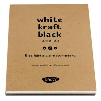 Bloc desen hartie alba-kraft-neagra A4, 60 file, 110-24 g/mp, Daco 