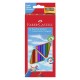 Creioane colorate Faber-Castell 12 culori triunghiulare + ascutitoare