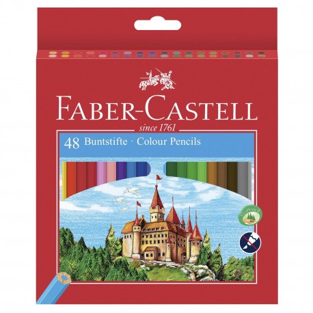 Creioane color Faber-Castell 48 culori + ascutitoare