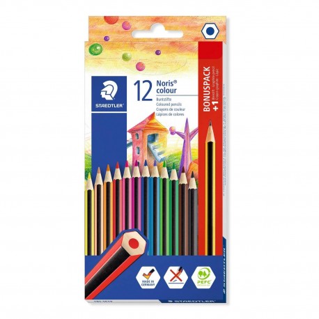 Creioane colorate Staedtler 12+1 culori Noris