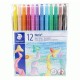 Creioane colorate cerate retractabile, 12 culori, Staedtler Noris Twister