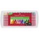 Creioane colorate cerate Jumbo Faber-Castell 24 culori, cutie plastic