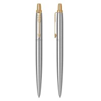 Set cadou stilou si pix Parker Jotter Royal Stainless Steel Gold