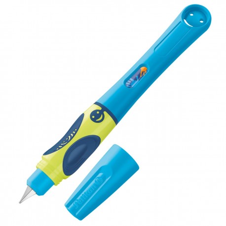 Stilou Pelikan Griffix pentru dreptaci, blister Neon Fresh Blue