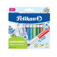 Carioca set 12 culori pentru textile, Pelikan