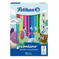 Creioane colorate Pelikan 12 culori groase Combino