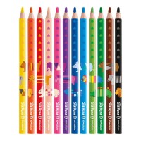 Creioane color Pelikan 12 culori groase Combino