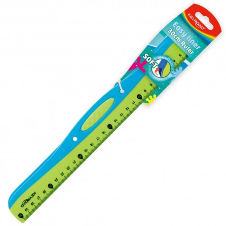 Rigla plastic 30cm Soft Grip, Keyroad
