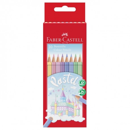 Creioane colorate Faber-Castell 10 culori pastel