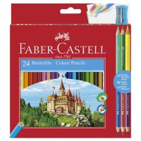 Creioane colorate Faber-Castell 24+3 culori + ascutitoare
