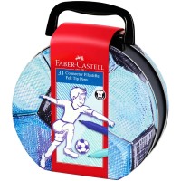 Carioca set 33 culori Connector Faber-Castell, cutie gentuta fotbal