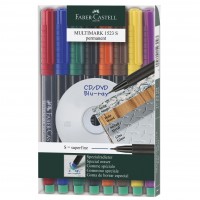 Set 8 marker permanent Faber-Castell Multimark, varf S (0,4mm)