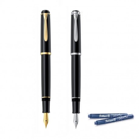 Stilou Pelikan Classic P200 / P205 cu rezerve de cerneala + cadou set 6 rezerve Edelstein Sapphire