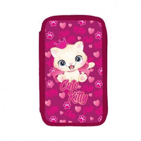 Penar echipat 3 compartimente, 39 piese, S-Cool Cute Kitty