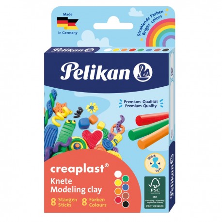 Plastilina Pelikan Creaplast® 8 culori, 160g