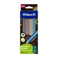 Creioane colorate Pelikan 10 culori metalizate