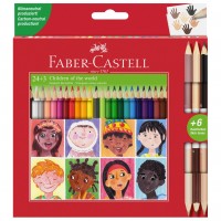 Creioane colorate Children Of The World, Faber-Castell, 24+3 culori