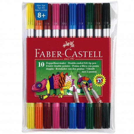 Carioca 2 capete, set 10 culori, Faber-Castell 