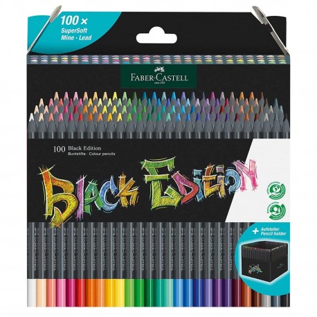 Creioane colorate Faber-Castell 100 culori Black Edition