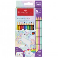 Creioane colorate acuarela 10+3 culori Faber-Castell Grip 2001 Unicorn