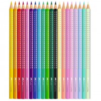 Set cadou 20 creioane colorate Faber-Castell Sparkle, cutie metalica