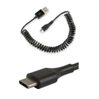 Cablu spiralat USB Type-C, 60cm