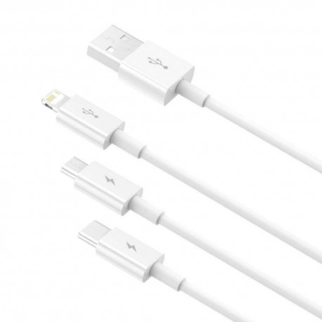 Cablu de date USB la USB Type-C + Lightning + Micro-USB, 3,5A, 1,5m, Baseus Superior Series