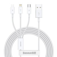 Cablu de date USB la USB Type-C + Lightning + Micro-USB, 3,5A, 1,5m, Baseus Superior Series