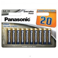 Baterie alcalina AA (R6), set 20 bucati, Panasonic