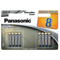 Baterie alcalina AAA (R3), set 8 bucati, Panasonic