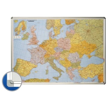 Harta Europei (rutiera+administrativa) 85 x 125 cm, profil aluminiu SL, SMIT