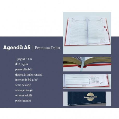 Agenda Herlitz Premium Deluxe Alghero A5 zilnica datata 2024