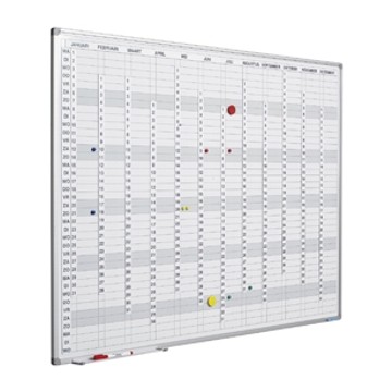 Planner anual, vertical, 90 x 120 cm, profil aluminiu SL, SMIT