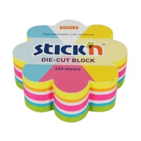 Notes adeziv cub color - floare, 67x65 culori, Stick'n7 mm, 250 file