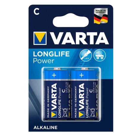 Baterie alcalina Varta Longlife tip C (R14), set 2 bucati