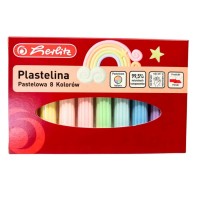 Plastilina 8 culori pastel, 94g, Herlitz