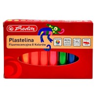 Plastilina 8 culori fluorescente, 94g, Herlitz