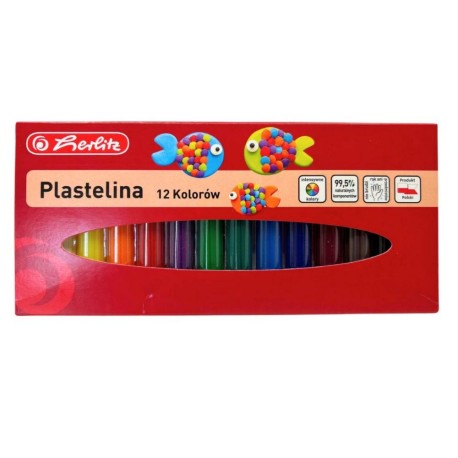 Plastilina 12 culori, 115g, Herlitz