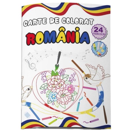 Carte de colorat Romania, 24 pagini, A4