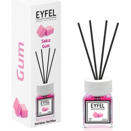 Odorizant de camera Eyfel Diffuser Gum 120 ml, cu betisoare