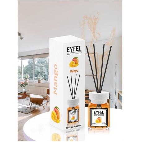 Odorizant de camera Eyfel Diffuser Mango 120 ml, cu betisoare