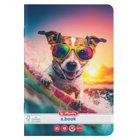 Caiet A5 48 file dictando, Herlitz Cool Dog, FSC