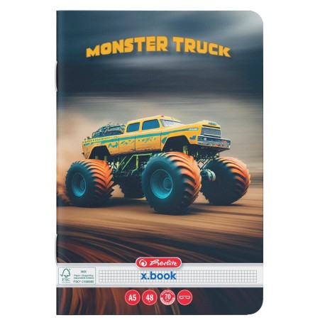 Caiet A5, 48 file, Herlitz Monster Truck, FSC