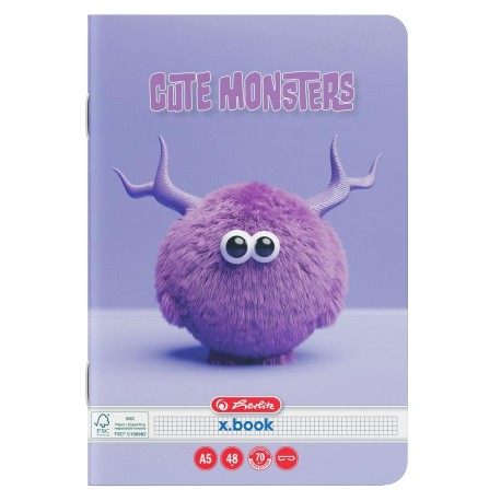 Caiet A5, 48 file, Herlitz Cute Monsters, FSC