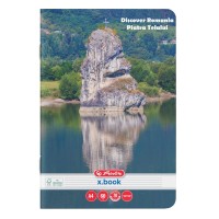 Caiet A4, 60 file, Herlitz Discover Romania, hartie 70g/mp, FSC