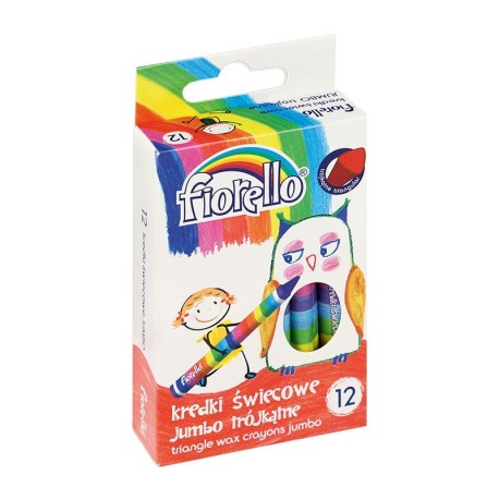 Creioane colorate cerate Fiorello Jumbo 12 culori