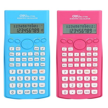 Calculator stiintific 240 functii Deli 1710 albastru/roz