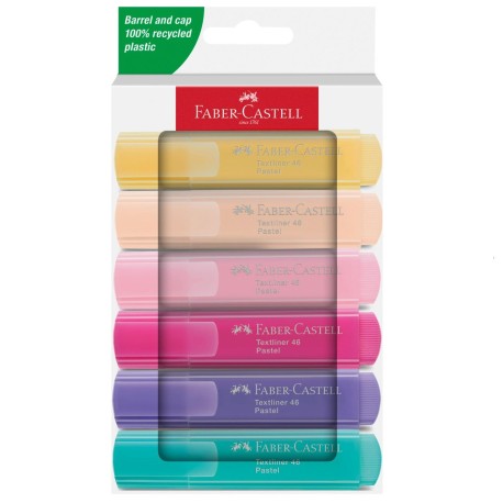 Textmarker Faber-Castell Pastel set 6, cutie carton