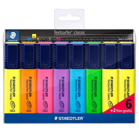 Textmarker set 6+2 Staedtler Classic