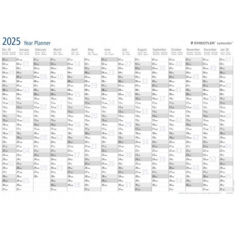 Planner anual 2025, 84x60cm, Staedtler